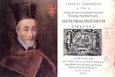 Libert Froidmont en het titelblad van zijn werk “Meteorologicorum Libri Sex”, uitgave gedrukt bij Plantijn-Moretus te Antwerpen in 1646
